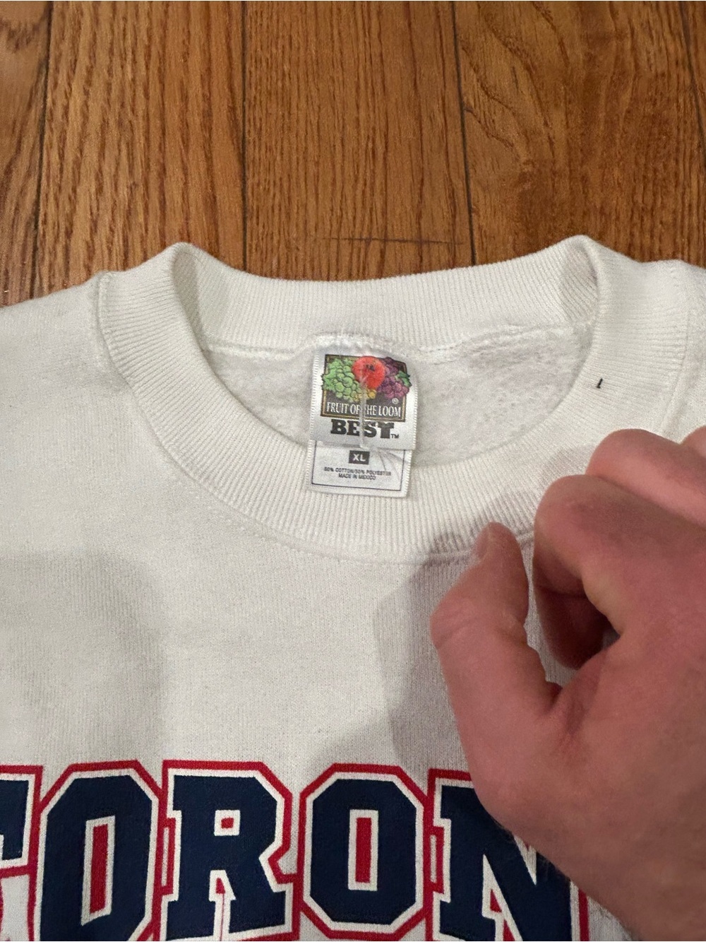 Toronto Athletic Dept Sweatshirt Mens XL White Fruit of the Loom Pullover Vtg - Picture 3 of 9